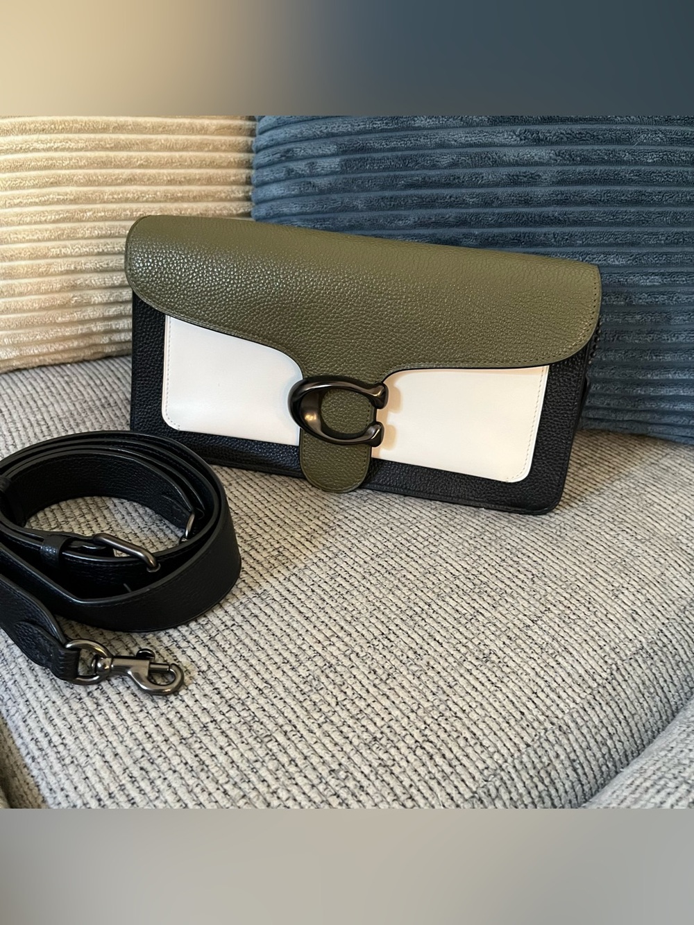Coach NWOT Tabby colorblock pewter/kelp multicolor crossbody shoulder bag 76105